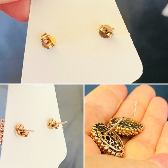 Oval Smoky Quartz set in Gold over 925 Sterling silver Earrings - Picture 7 of 7